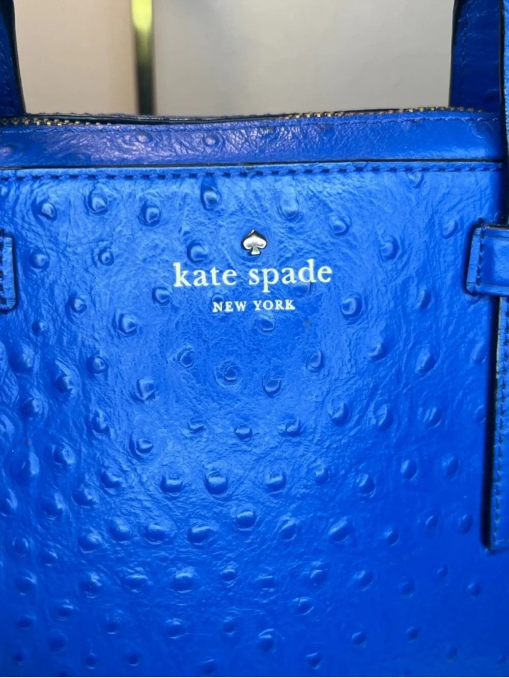 KATE SPADE RIVERSIDE STREET OSTRICH  SATCHEL - Picture 6 of 9